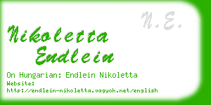 nikoletta endlein business card